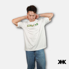 KHK T-Shirt เสื้อยืด สีขาว พิมพ์ลาย LIMITAD
