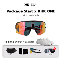 KHK SHADES เเว่นตากันแดด Package Start + รองเท้า KHK ONE White  ฟรี เลนส์: Granite และอุปกรณ์ครบเซ็ต