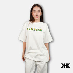 KHK T-Shirt เสื้อยืด สีขาว พิมพ์ลาย LIMITAD