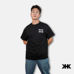 KHK T-Shirt เสื้อยืดสีดำ พิมพ์ลาย กาเมกาเม