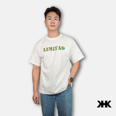 KHK T-Shirt เสื้อยืด สีขาว พิมพ์ลาย LIMITAD