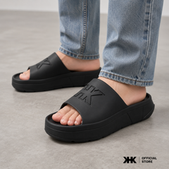 KHKSHOES SLIDE - BLACK สีดำ รองเท้าแตะยาง EVA Shoes กันน้ำ เบาสบาย