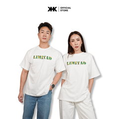 KHK T-SHIRT เสื้อยืด สีขาว พิมพ์ลาย LIMITAD
