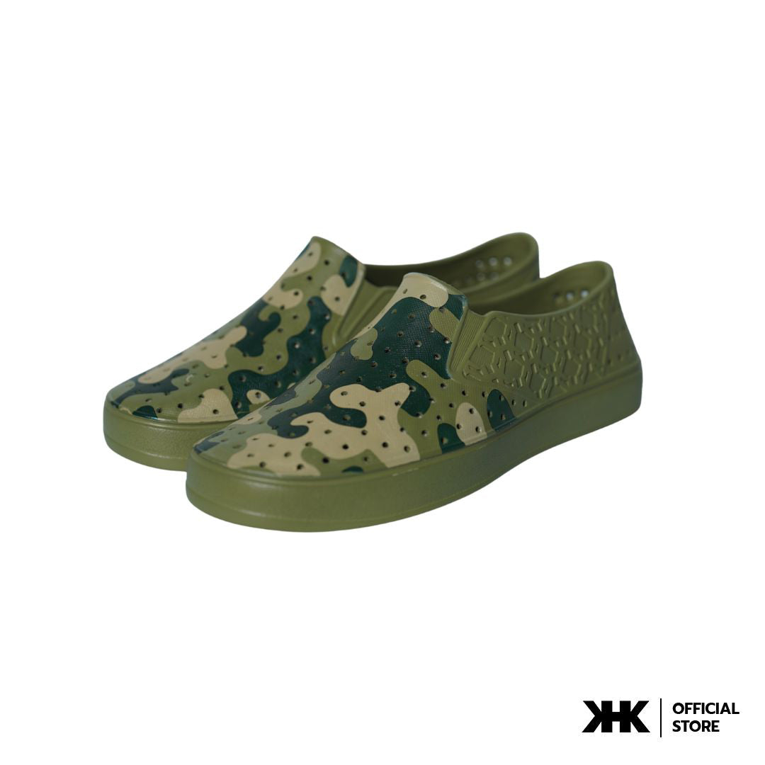 KHKSHOES ONE - GREEN CAMOU  ลายทหาร รองเท้ายาง EVA กันน้ำ เบาสบาย