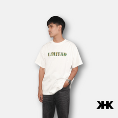 KHK เสื้อยืด สีขาว พิมพ์ลาย LIMITAD
